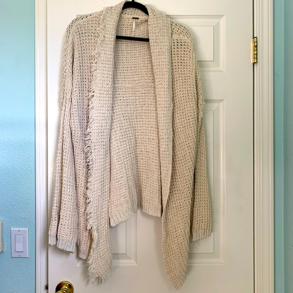 Free People Cream Knit Sweater- Size M